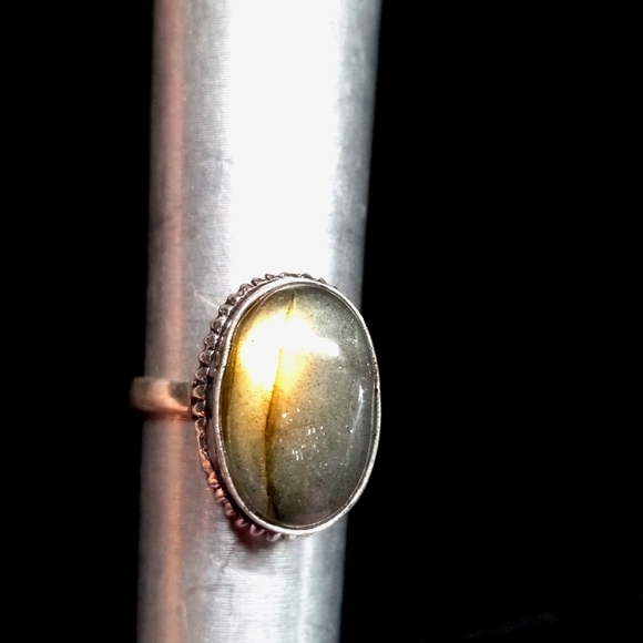 107 NWT Labradorite gemstone crystal 925 silver ring size 8.5 free shipping sale - Picture 2 of 8